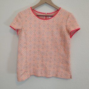 Sail to Sable STS Small S Short Sleeve Twisting Top Melon Blouse Coral Pink